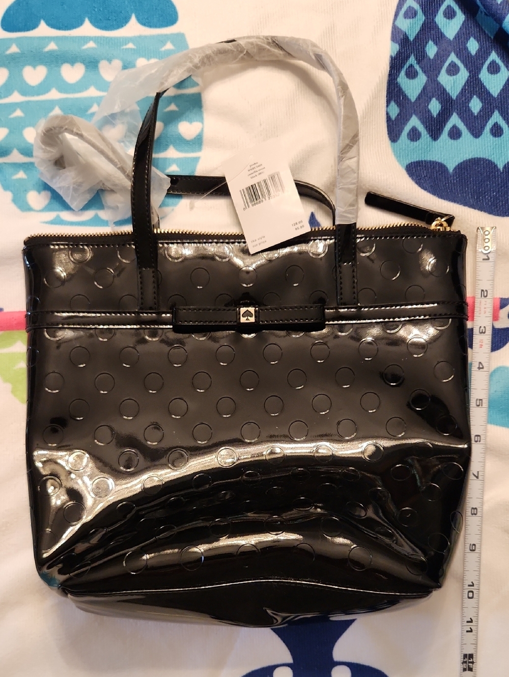 kate spade Black Patent Polka Dot Tote NWT